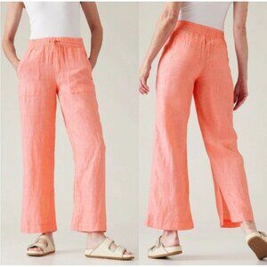 Athleta Retreat Linen Wide Leg Pant Sunset Glow 533474 size 16 Summer Beach